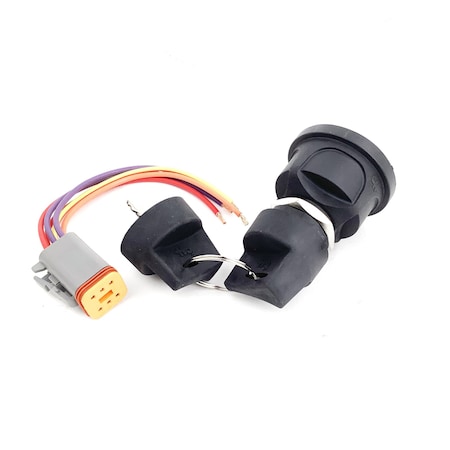 Cole Hersee Sealed Ignition Switch, Accessory-Off-Ignition, Accessory-Start w/Deutsch Pigtail 95060-50-BP